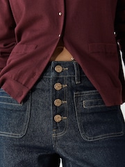 Indigo Blue Patch Pocket Wide Leg Jeans - Image 5 of 8