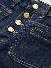Indigo Blue Patch Pocket Wide Leg Jeans - Image 7 of 8