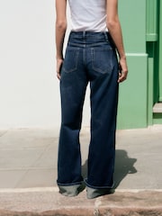 Dark Blue Boyfriend Turnup Jeans - Image 2 of 6