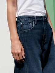 Dark Blue Boyfriend Turnup Jeans - Image 3 of 6