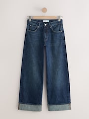 Dark Blue Boyfriend Turnup Jeans - Image 4 of 6