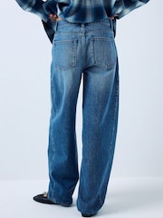 Mid Blue Mid Rise Relaxed Barrel Jeans - Image 4 of 8