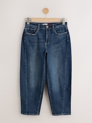 Dark Blue Barrel Leg Jeans - Image 5 of 7