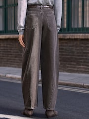 Chocolate Brown N.Premium Twisted Seam Barrel Leg Jeans - Image 4 of 9