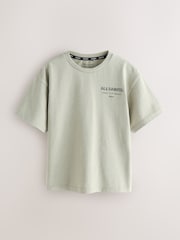 smALLSAINTS Stone Distressed Oversized Underground Crew Neck Cotton T-Shirt - Image 1 of 6