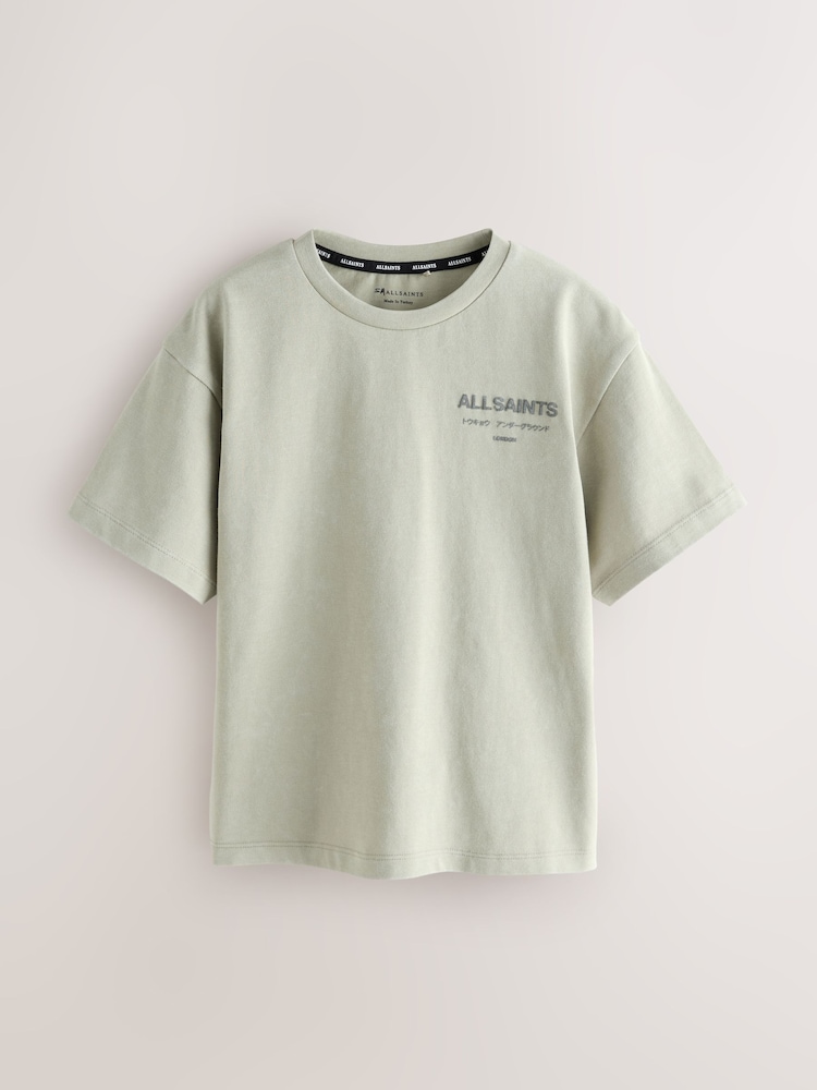 smALLSAINTS Stone Distressed Oversized Underground Crew Neck Cotton T-Shirt - Image 1 of 6