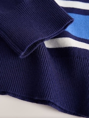 Blue Striped Knitted Rugby Shirt - Image 7 of 7