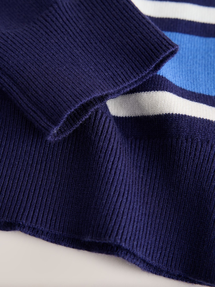 Blue Striped Knitted Rugby Shirt - Image 7 of 7 Blue Striped Knitted Rugby Shirt - Image 7 of 7