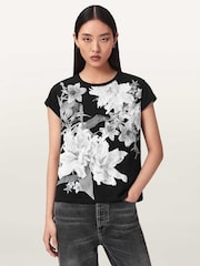 AllSaints Black Crystal Anna T-Shirt - Image 1 of 6