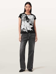 AllSaints Black Crystal Anna T-Shirt - Image 2 of 6
