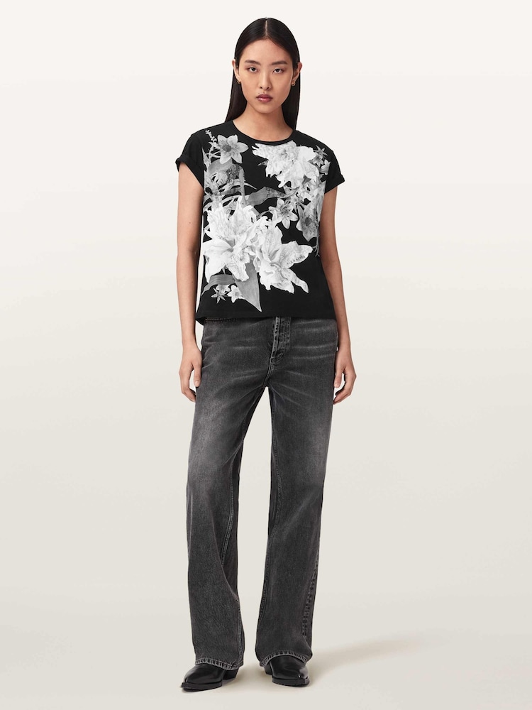 AllSaints Black Crystal Anna T-Shirt - Image 2 of 6