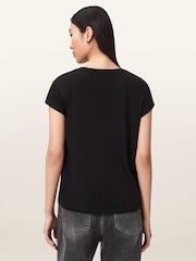 AllSaints Black Crystal Anna T-Shirt - Image 4 of 6