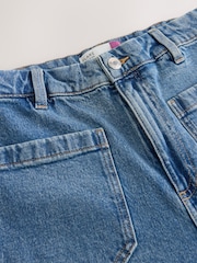 Mid Blue Patch Pocket Flare Jeans - Image 8 of 8