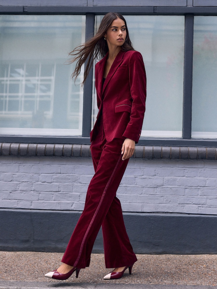 أحمر - N.Premium Velvet Tailored Bootcut Trousers - Image 1 of 6 أحمر - N.Premium Velvet Tailored Bootcut Trousers - Image 1 of 6