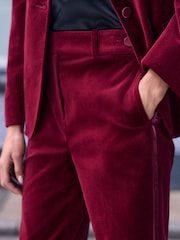 أحمر - N.Premium Velvet Tailored Bootcut Trousers - Image 3 of 6