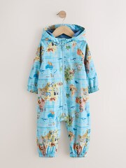 Map Print Waterproof Fleece Lined Puddlesuit (3mths-7yrs) - Image 1 of 4