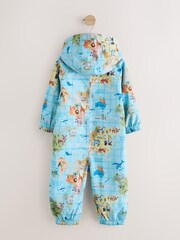 Map Print Waterproof Fleece Lined Puddlesuit (3mths-7yrs) - Image 2 of 4