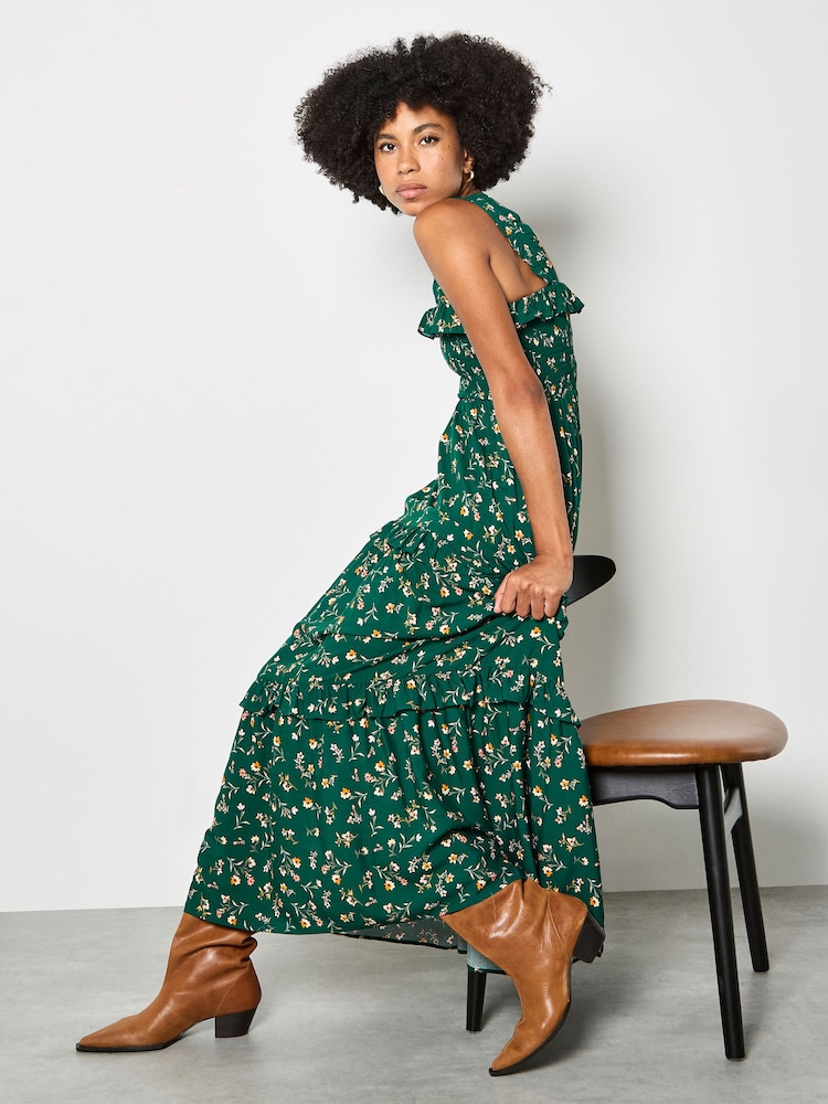 green emerald velvet dress Apricot Dianthus Maxi Dress