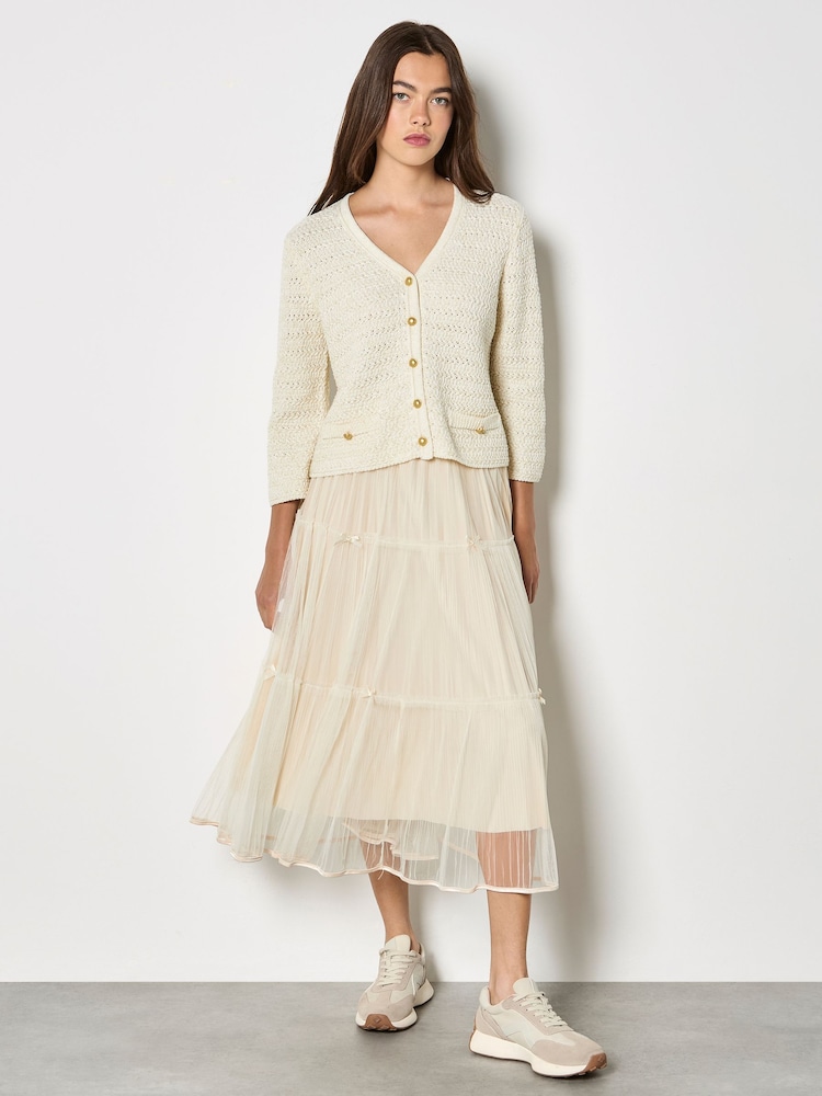 Apricot Shimmer Cotton Cardigan - Bild 1 von 5