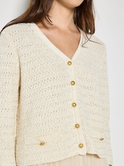 Apricot Shimmer Cotton Cardigan - Bild 2 von 5
