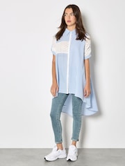 Apricot Mix Stripe Embroidered Shirt - Imaginea 1 din 5