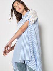 Apricot Mix Stripe Embroidered Shirt - Imaginea 3 din 5