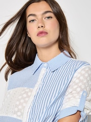 Apricot Mix Stripe Embroidered Shirt - Imaginea 4 din 5