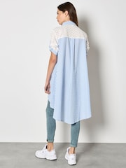 Apricot Mix Stripe Embroidered Shirt - Imaginea 5 din 5