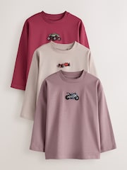 Vehicles Graphic Long Sleeve Relaxed Fit T-Shirts 3 Pack (3-16yrs) - Image 1 of 7