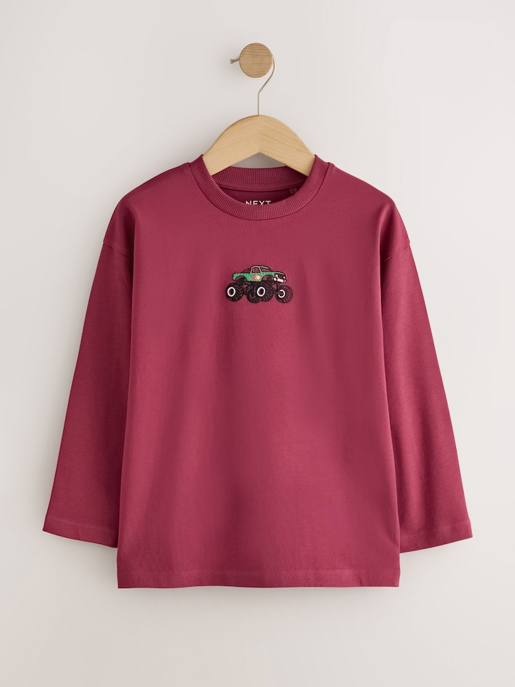 Vehicles Graphic Long Sleeve Relaxed Fit T-Shirts 3 Pack (3-16yrs) - Image 2 of 7 Vehicles Graphic Long Sleeve Relaxed Fit T-Shirts 3 Pack (3-16yrs) - Image 2 of 7