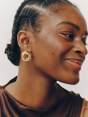 Gold Tone Heritage Twist Statement Stud Earrings - Image 1 of 6