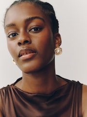 Gold Tone Heritage Twist Statement Stud Earrings - Image 2 of 6