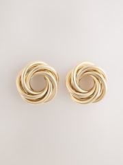 Gold Tone Heritage Twist Statement Stud Earrings - Image 4 of 6