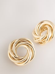 Gold Tone Heritage Twist Statement Stud Earrings - Image 5 of 6