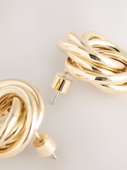 Gold Tone Heritage Twist Statement Stud Earrings - Image 6 of 6