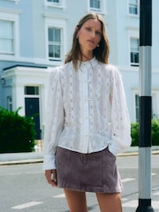 Ecru Long Sleeved Lace Fastening Blouse - Image 1 of 6