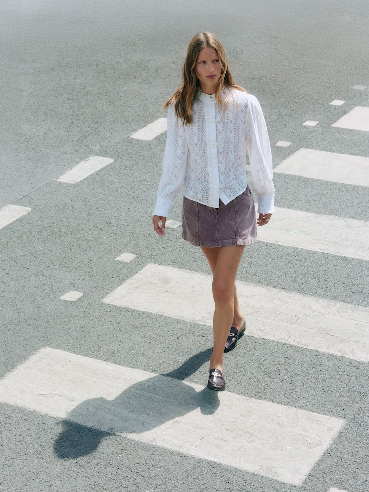 Ecru Long Sleeved Lace Fastening Blouse - Image 2 of 6 Ecru Long Sleeved Lace Fastening Blouse - Image 2 of 6