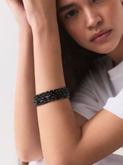 Black Sparkle Stretch Bracelets 5 Pack - Image 1 of 2