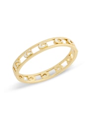 COACH Gold Tone Tone Signature C Enamel Openwork Bangle Bracelet - Image 3 of 5