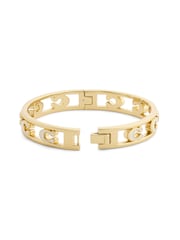 COACH Gold Tone Tone Signature C Enamel Openwork Bangle Bracelet - Image 4 of 5
