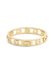 COACH Gold Tone Tone Signature C Enamel Openwork Bangle Bracelet - Image 5 of 5