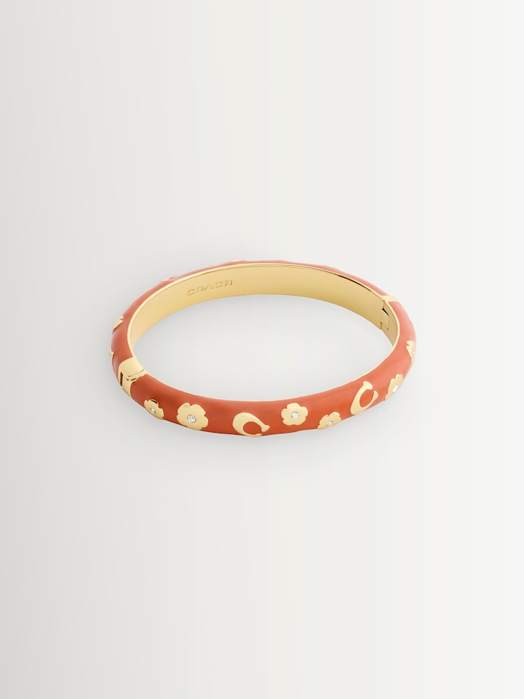 COACH Tone Signature C Floral Chubby Bangle Bracelet - 5的图像1｝