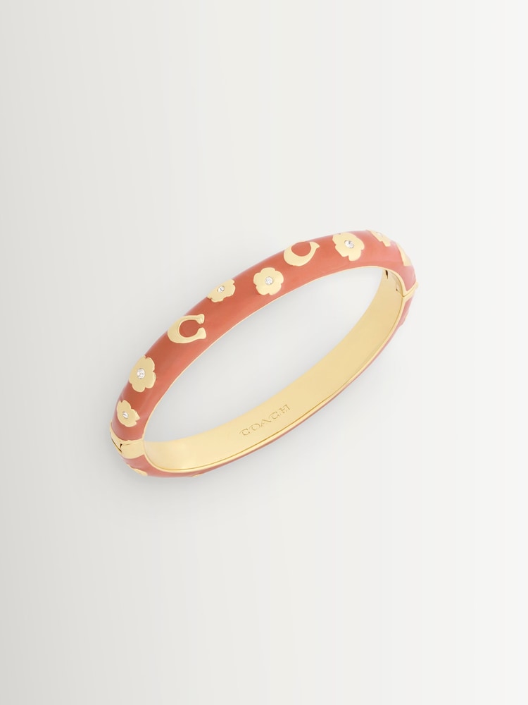 COACH Tone Signature C Floral Chubby Bangle Bracelet - 5的图像2｝