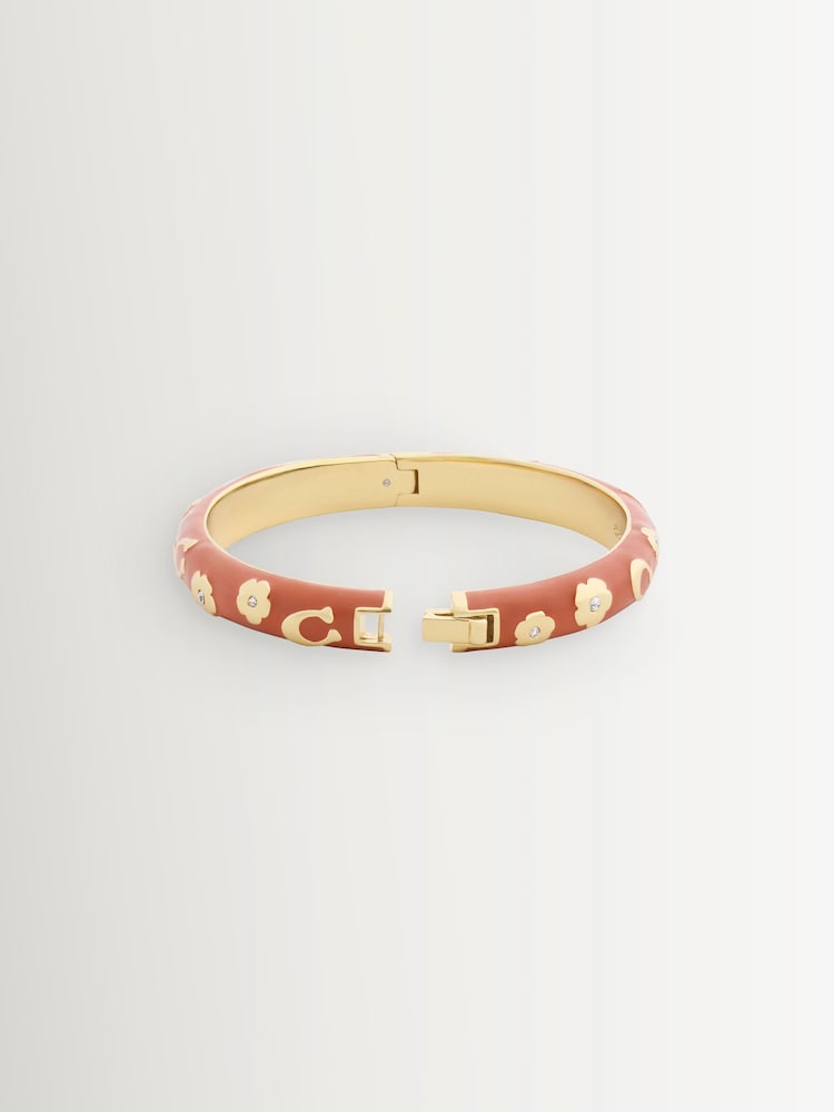 COACH Tone Signature C Floral Chubby Bangle Bracelet - 5的图像5｝