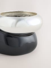 Silver Tone/Resin Bangles 2 Pack - Image 2 of 3