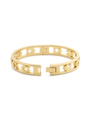 COACH Gold Tone Signature C Openwork Bangle Bracelet - Image 3 of 5