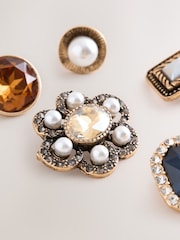 Gold Tone Sparkle Brooches 5 Pack - Image 2 of 3