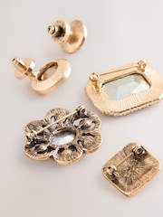 Gold Tone Sparkle Brooches 5 Pack - Image 3 of 3