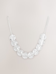 Silver Tone Hammered Disc Necklace - Image 1 of 3