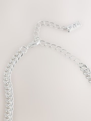Silver Tone Hammered Disc Necklace - Image 3 of 3